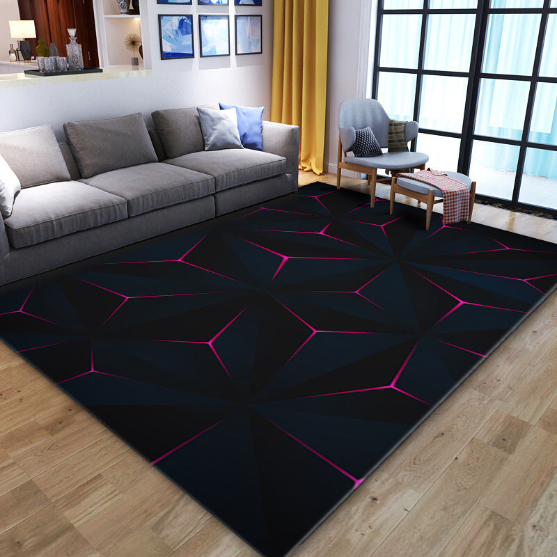 1pc Modern Abstract Art Area Rug, Geometry Floor Carpet, Indoor Non-Slip Rug Easy Clean Carpets For Bedroom Living Room Dining Room Office, Fall Halloween Room Decor, Xmas Home Decor