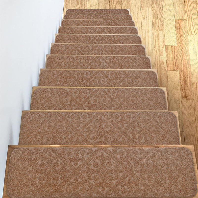 15pcs, Self-adhesive Stair Mat, Embossed Non-slip Step Mat, Step Sticker, Dirty Resistant Floor Mat