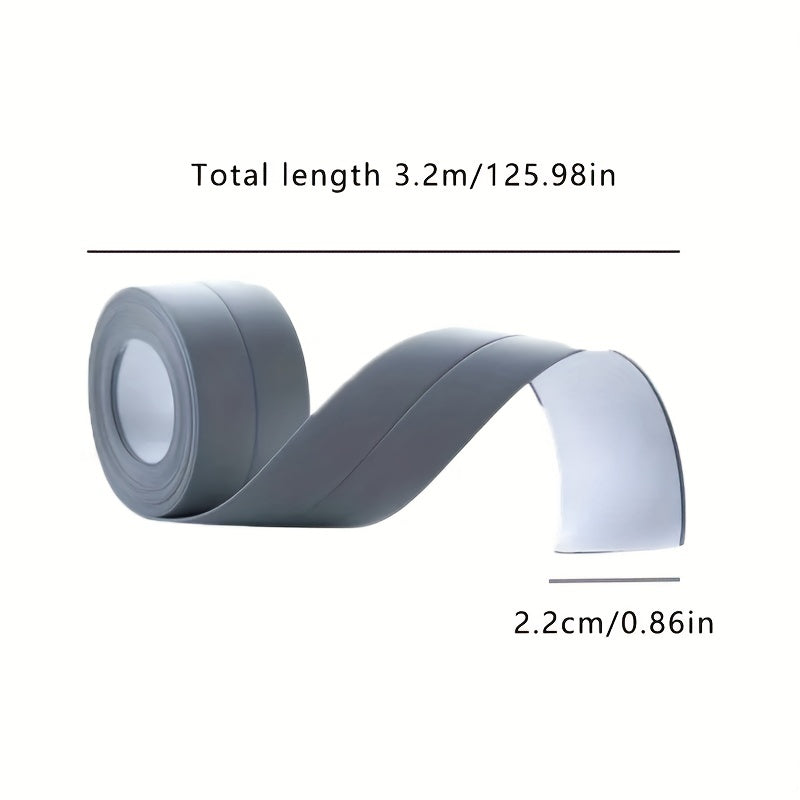 1 Roll, PVC Sealing Strip For Bathroom Kitchen Accessories Shower Bath Sealing Strip Tape Caulk Strip Self Adhesive Waterproof Wall Sticker Sink Edge Tape (3.2m\u002F125in)
